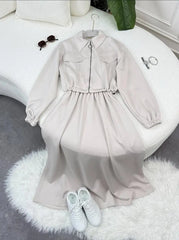 Drop Shoulder Short Jacket Maxi Style 2-Pcs Winter Co-Ord Set. WWTS-15