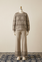 Vintage Printed Sweat-Style Premium Quality Winter 2-Pcs Tracksuit For Her. WWTS-44