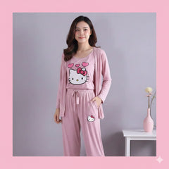 Womens 3pc Night Suit Printed 😍🔥