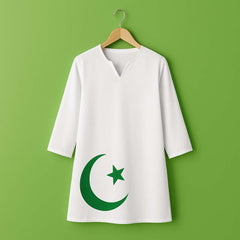 White Chand-Tara 14-August Azadi Printed Stiched Kurti. D2