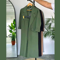 Long Trench Coat Style 2-Pcs Winter Co-Ord Set. WWTS-08 V2