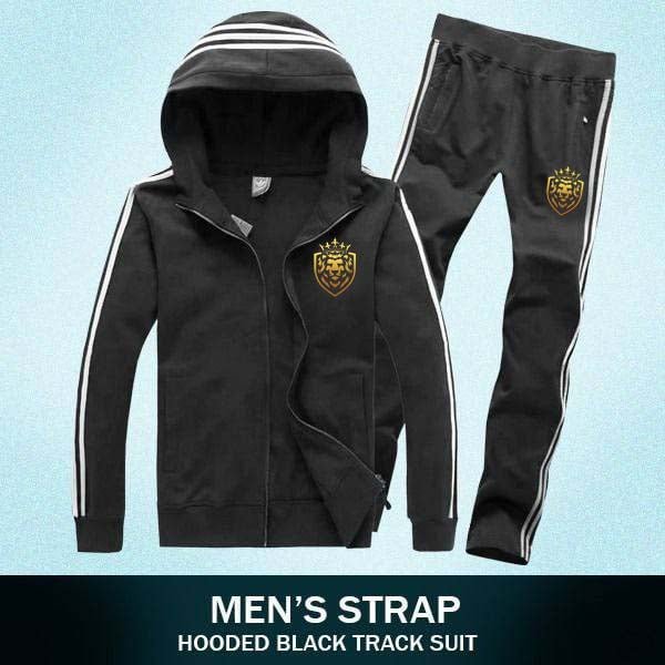 Lion Printed 3-Stripe Hooded Style Winter Track-suit D-9.