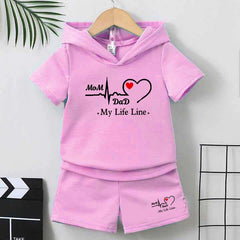 MD Life-Line Kids Hooded Style 2-Pcs Summer Suit. (HOTS+SH)