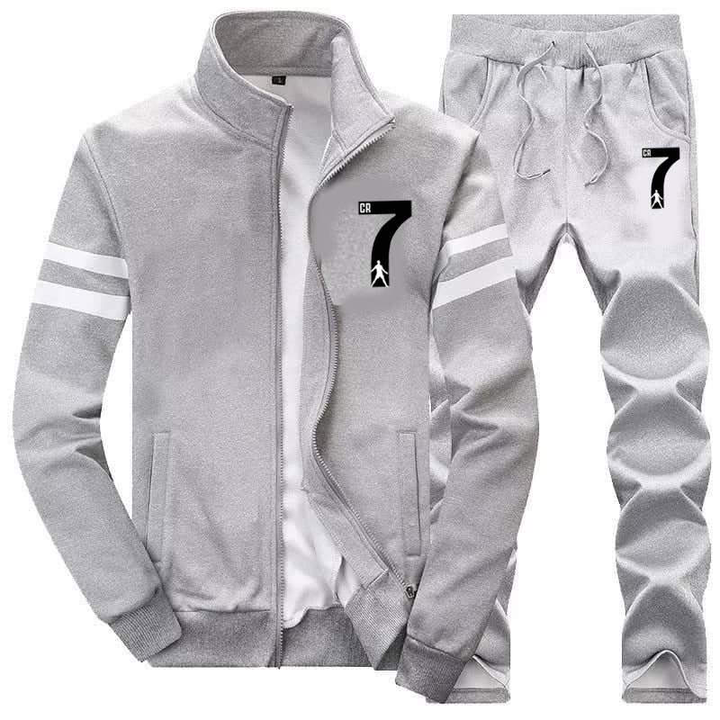 CR7 Sleeves Stripe Jacket Style 2-Pcs Winter Track-suit.