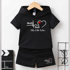 MD Life-Line Kids Hooded Style 2-Pcs Summer Suit. (HOTS+SH)