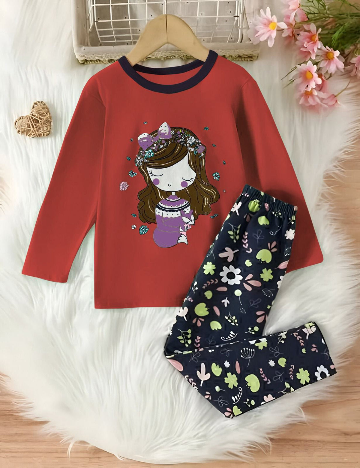 Red Barbie Printed Girls KIdsWear