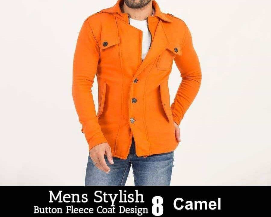 Camel Casual Double-Pocket Winter Fleece Coat D-8.