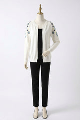 Sleeves Flower Printed Winter Zipper Jacket.