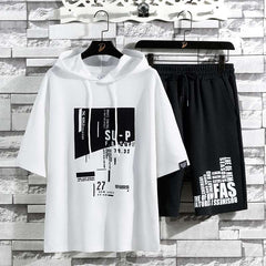 SU-P Drop Shoulder Hooded Style 2-Pcs Summer Suit.