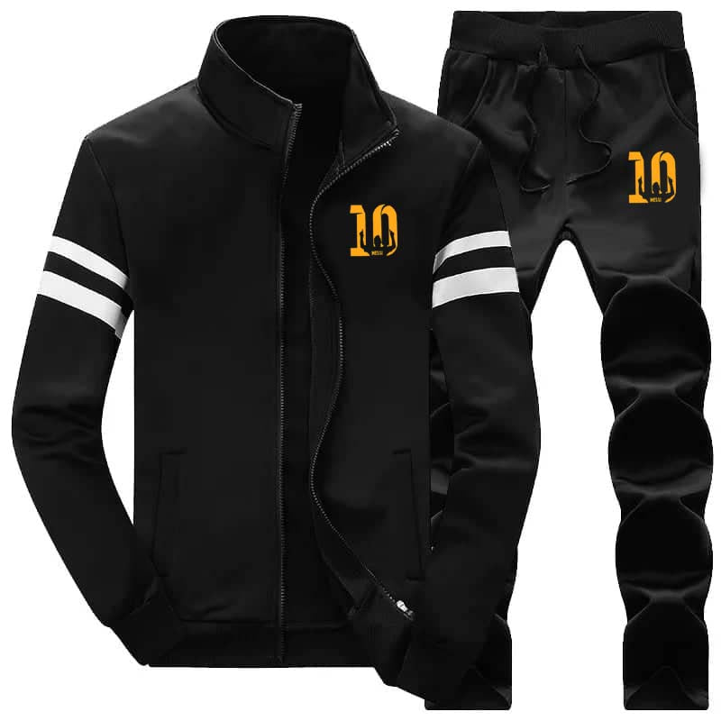 Messi-10 Sleeves Stripe Jacket Style 2-Pcs Winter Track-suit.