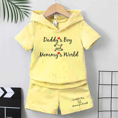 DB & MW Kids Hooded Style 2-Pcs Summer Suit. (HOTS+SH)