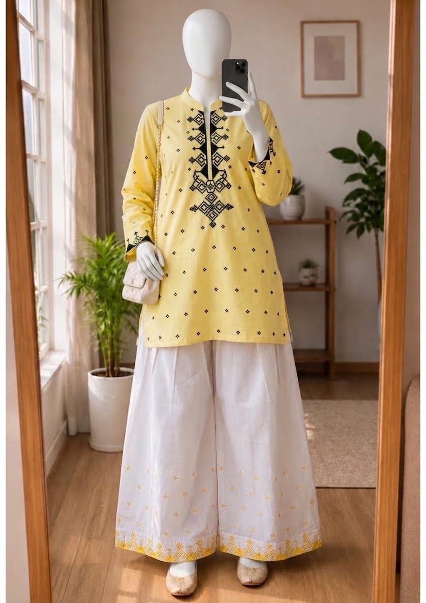 Premium Cotton Embroidery 2-pcs Suit. D1