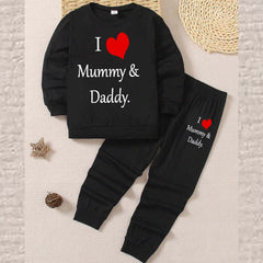 I Love D+M Kids Sweat Style 2-Pcs Summer Suit. (FTS+TR)