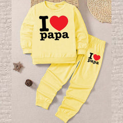 I Love PAPA Kids Sweat Style 2-Pcs Summer Suit. (FTS+TR)