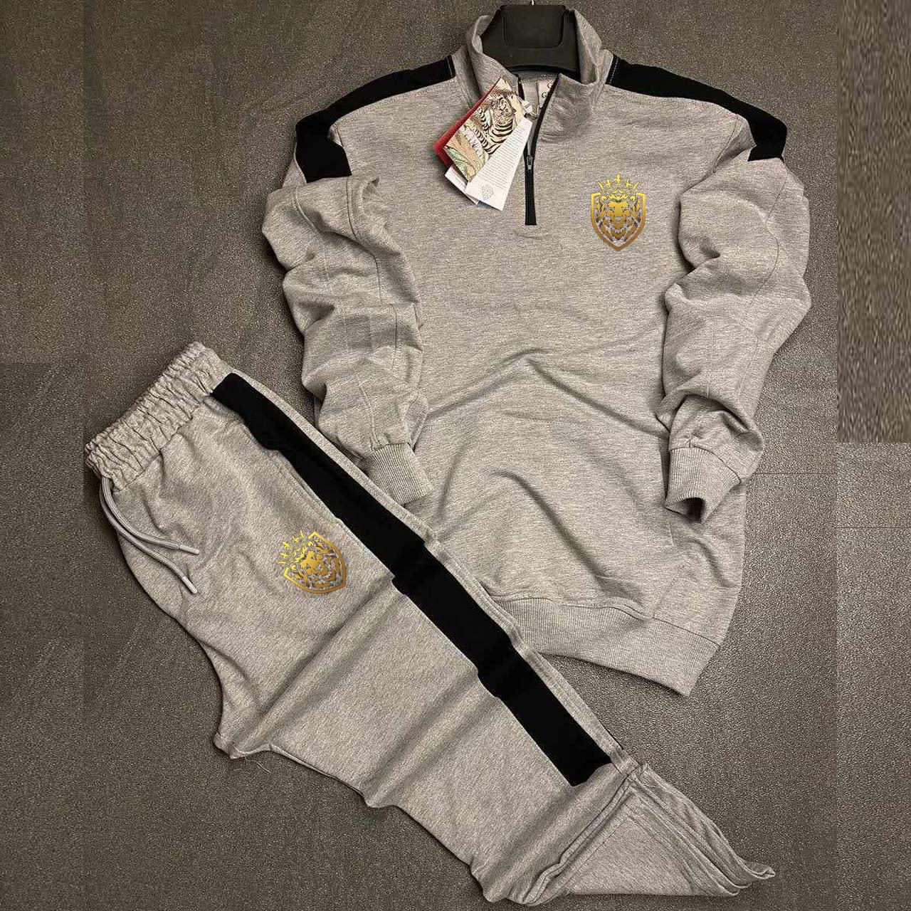 Lion Neck Short Zip Style 2-Pcs Premium Quality Winter Tracksuit.