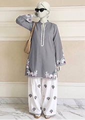 Premium Cotton Embroidery 2-pcs Suit. D4