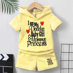 I Love DBG & MP Kids Hooded Style 2-Pcs Summer Suit. (HOTS+SH)