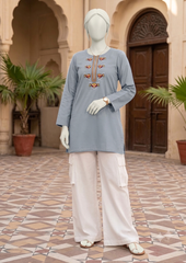 Embroidered Kurta with Cargo Pants