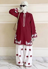 Premium Cotton Embroidery 2-pcs Suit. D4