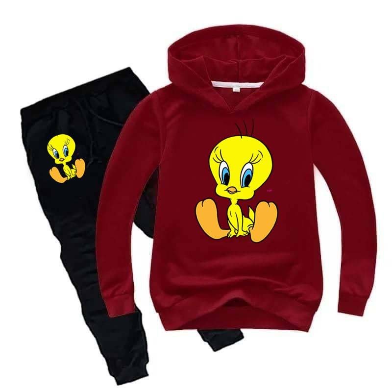 Kids Tweety Printed Hoodie Style Track-Suit.