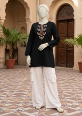 Embroidered Kurta with Cargo Pants
