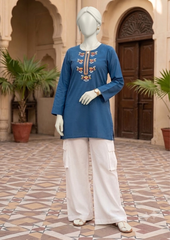 Embroidered Kurta with Cargo Pants