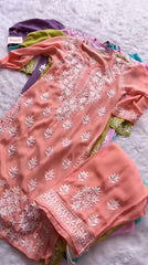 Women Hand Embroidered Chikankari Modal Kurta Set-AL360OKS