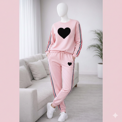 Multi-Stripe Sweat Style Winter 2-Pcs Tracksuit For Her.