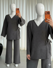 Overlap Gown Style 3-Pcs Winter Co-Ord Set. WWTS-24 V2