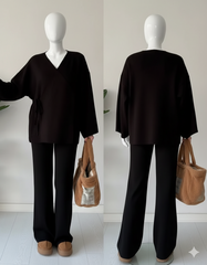 Overlap Gown Style 3-Pcs Winter Co-Ord Set. WWTS-24 V2