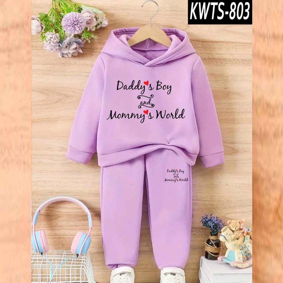 DB & MW Kids Hoodie Style 2-Pcs Winter Track-Suit. KWTS-803