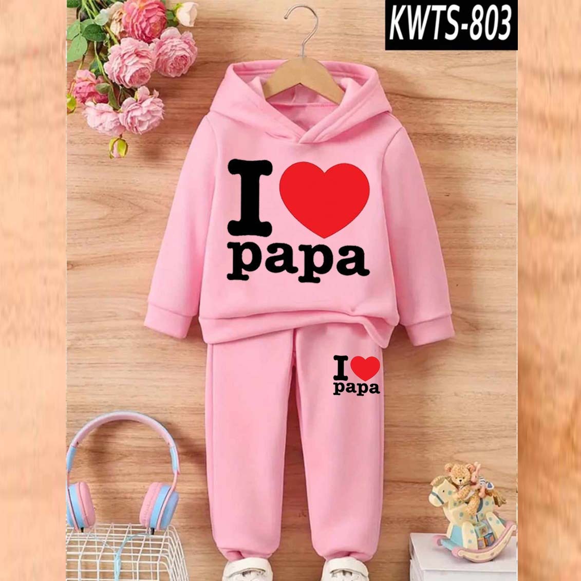 I love PAPA Kids Hoodie Style 2-Pcs Winter Track-Suit. KWTS-803