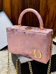 Branded Structured Crossbody with Long Chain