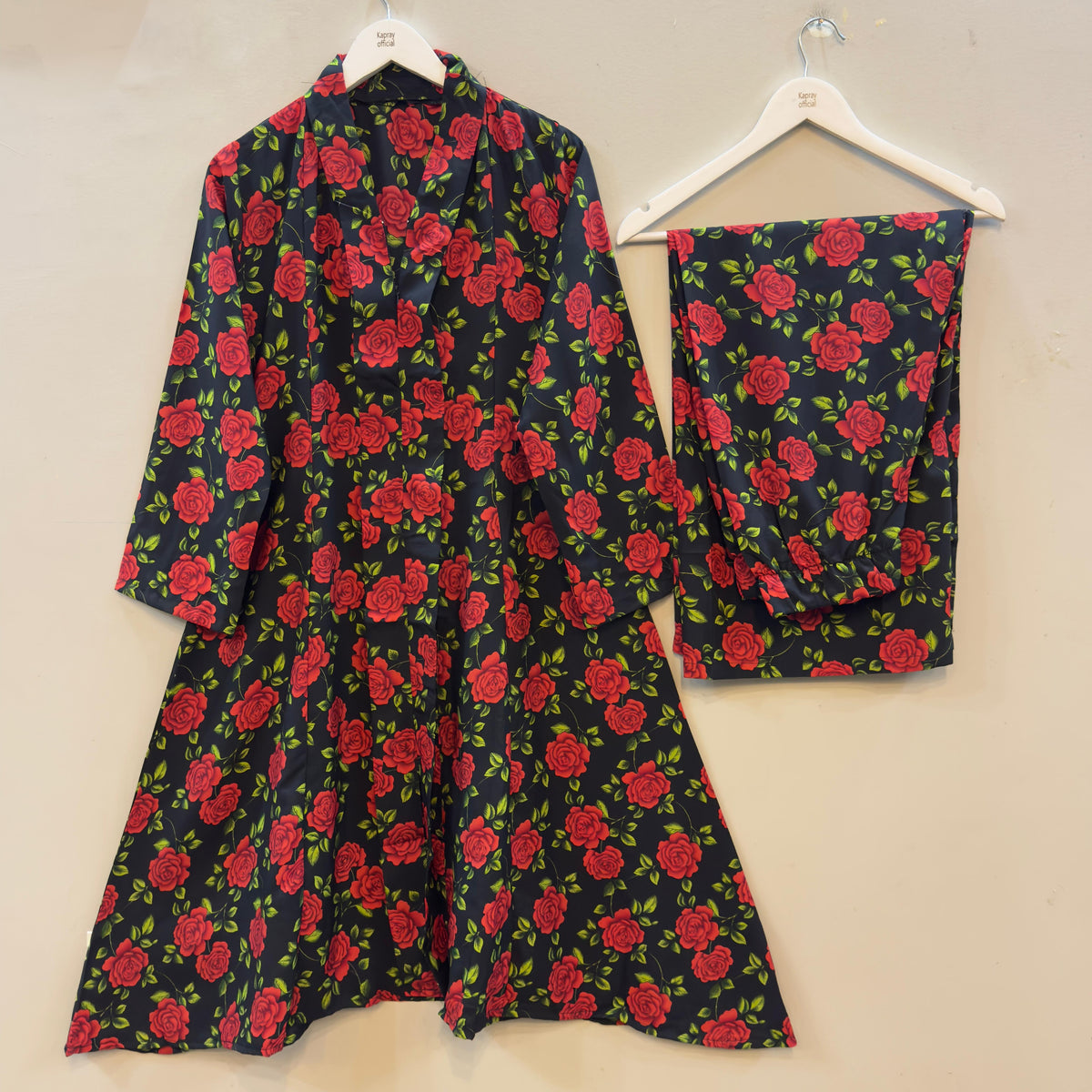 Printed Long Shirt 2pcs Stitched Suit