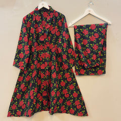 Printed Long Shirt 2pcs Stitched Suit
