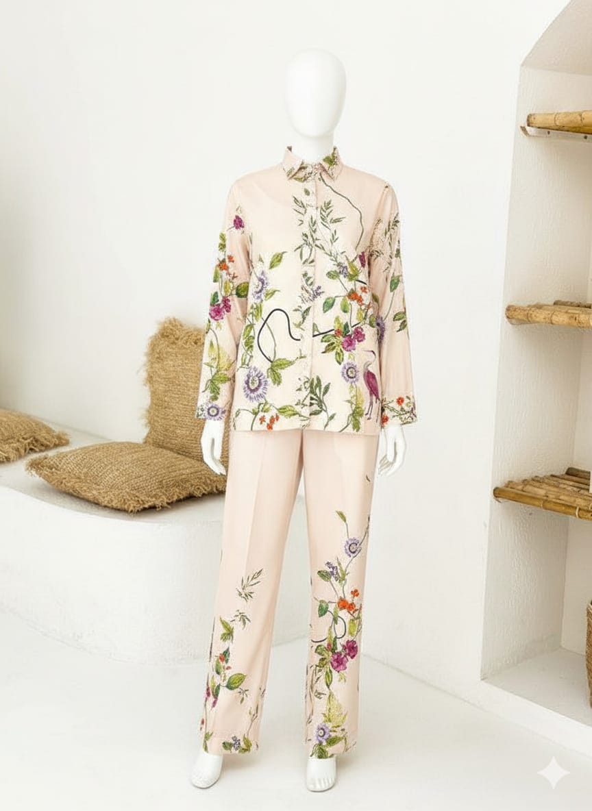 Cream Floral Grace Co Ord Set
