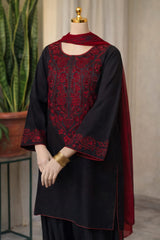 Black Embroidered 3 Pcs Suit - Eid Collection
