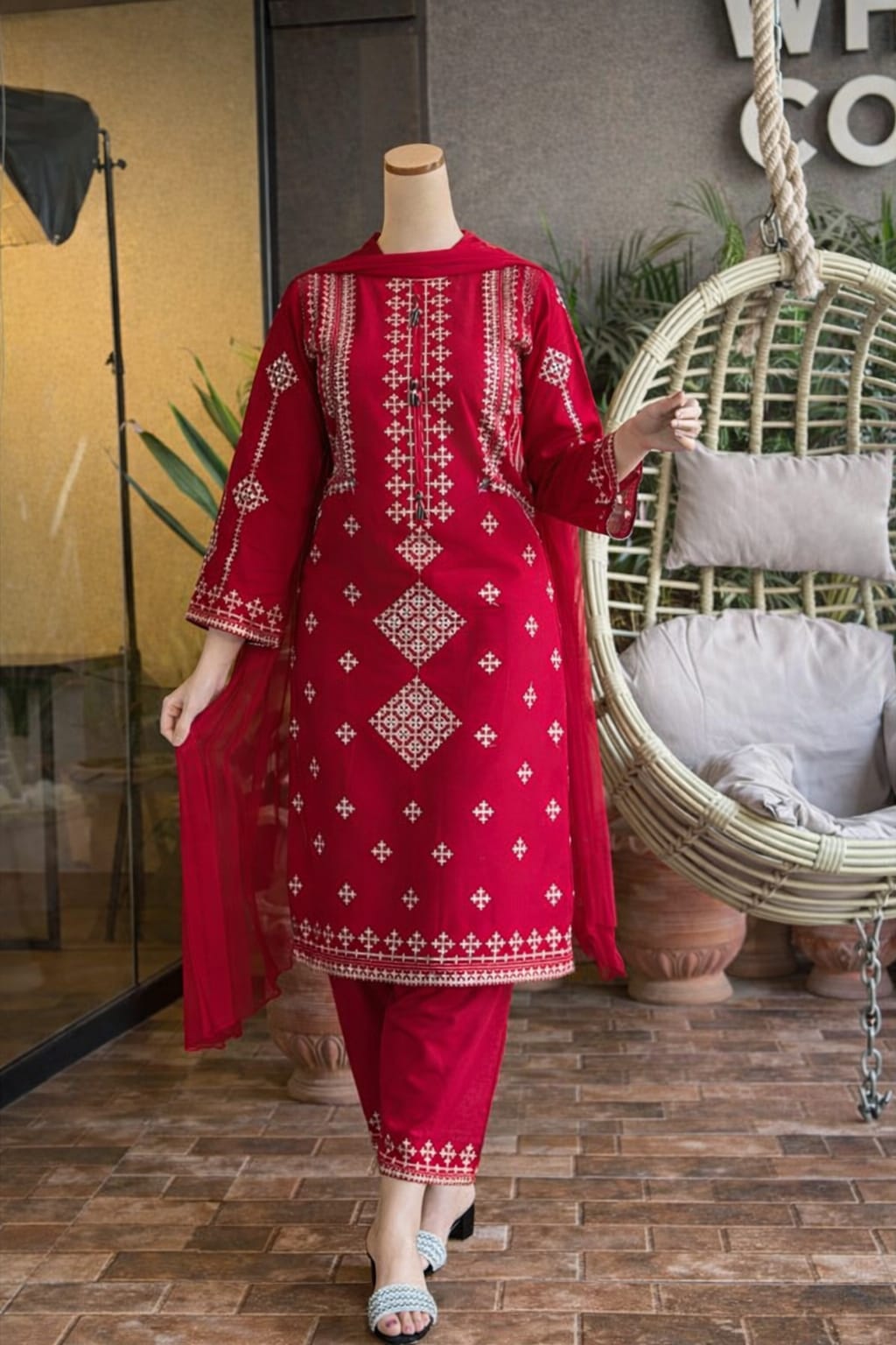Heavy Embroidered Shirt & Trouser With Dupatta 3 pcs Stitched Suit - Eid Collection
