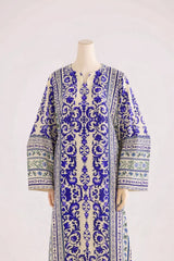 Royal Blue Long Printed Shirt 2Pcs Stitched Suit