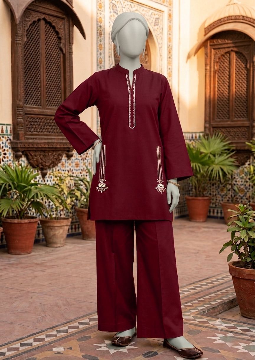 Elegant Embroidered 2 Piece Co-Ord Set
