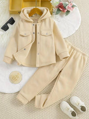 Little Luxe Hooded Set Cream