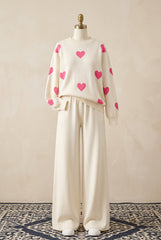 Heart Printed Sweat Style Premium Quality 2-Pcs Winter Tracksuit For Her. WWTS-20 V3