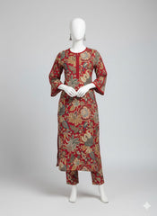 Sunset Bloom Floral Printed Imported Crepe 2 Pcs Suit-WWF-1137