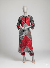Crimson Diamond Digital Printed Imported Crepe 2 Pcs Suit-WWF-1144