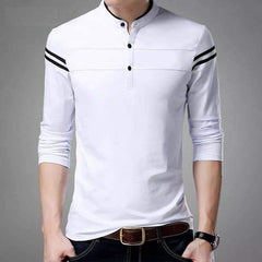 Double-Stripe Ben-Collar Tshirt