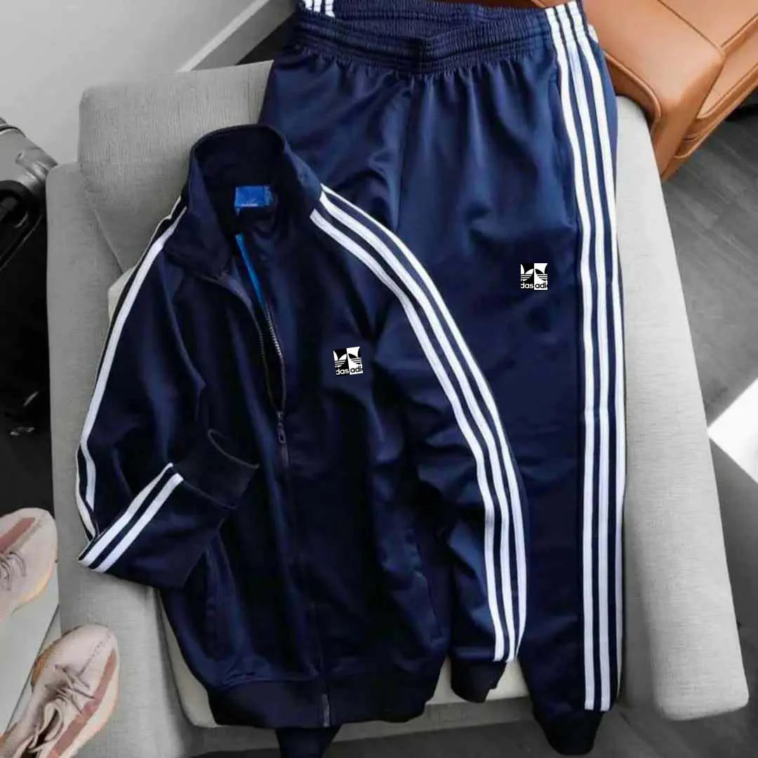 3-Stripe Jacket Style 2-Pcs Winter Tracksuit D-17