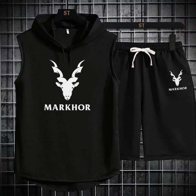 Markhor Sleeveless Hoodie Style 2-Pcs Summer Suit