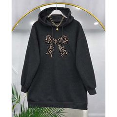 Bow Printed Pull-Over Casual Hoodie For Winter's.
