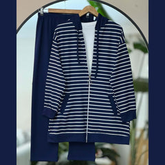 Lining Printed Zipper Hooded Style Premium Quality Winter 2-Pcs Tracksuit For Her. WWTS-28