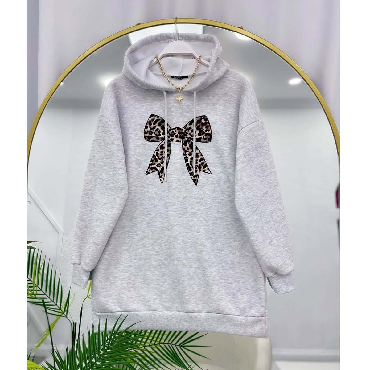 Bow Printed Pull-Over Casual Hoodie For Winter's.